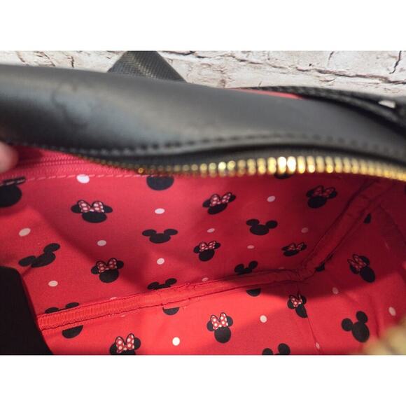 Loungefly Disney Minnie Mouse Metallic Red Bow Ears Crossbody Purse NWT